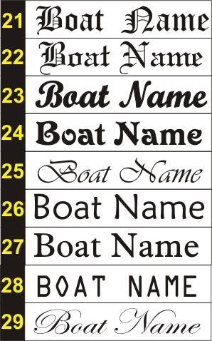 Boat Name Font Samples