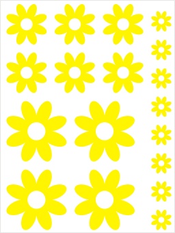 (image for) 8 Petal Vinyl Flower Stickers