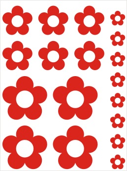5 Petal Vinyl Flower Stickers