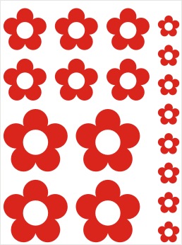 (image for) 5 Petal Vinyl Flower Stickers