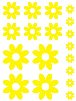 (image for) 5 Petal Vinyl Flower Stickers - Click Image to Close