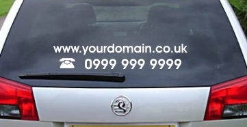 Web Domain Name and Telephone Number Vinyl Sticker